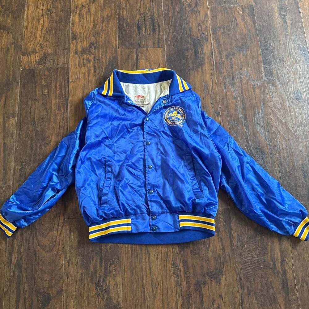 Vintage Topco Brotherhood of Railroad Signalmen Satin Bomber Jacket